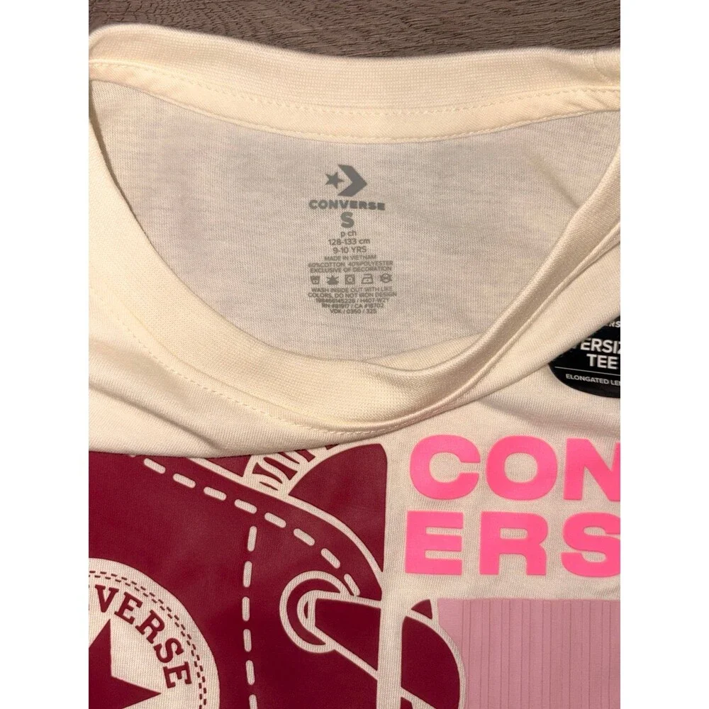 Converse Girls Oversized Boyfriend‎ T-shirt NWT Size S 9-10 years